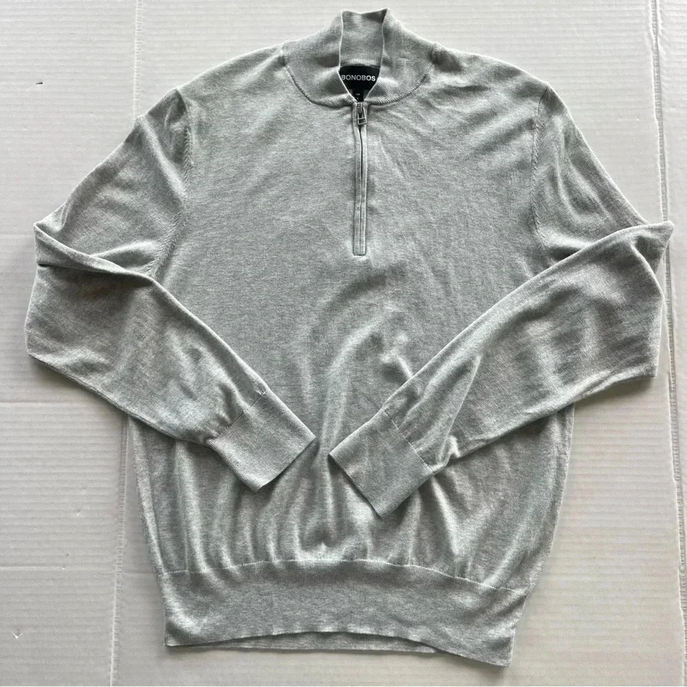 BONOBOS Slim Fit Half Zip Sweater . - Picture 10 of 13